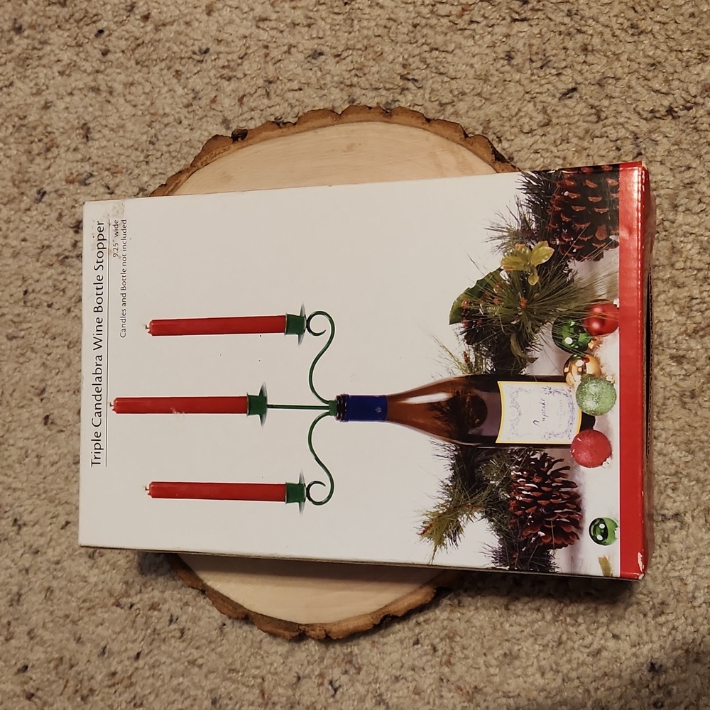 DEI Red Triple Candelabra Wine Bottle Stopper NEW